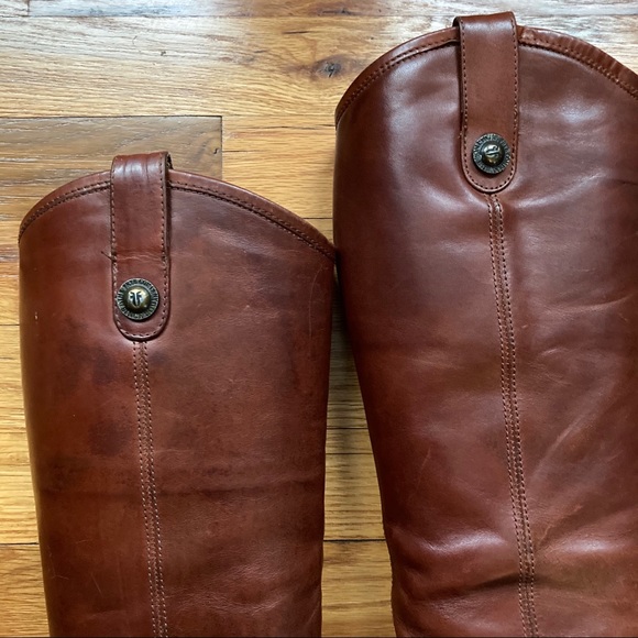 Frye Melissa Button Boots Cognac Brown - Picture 2 of 13